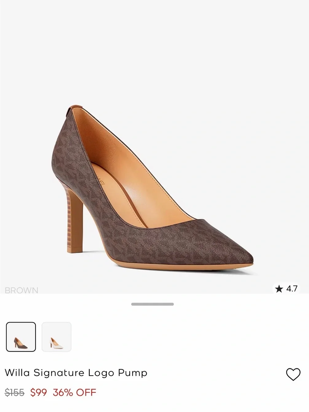 Michael Kors Brown Textured Pointed-Toe Mid Stiletto Pumps